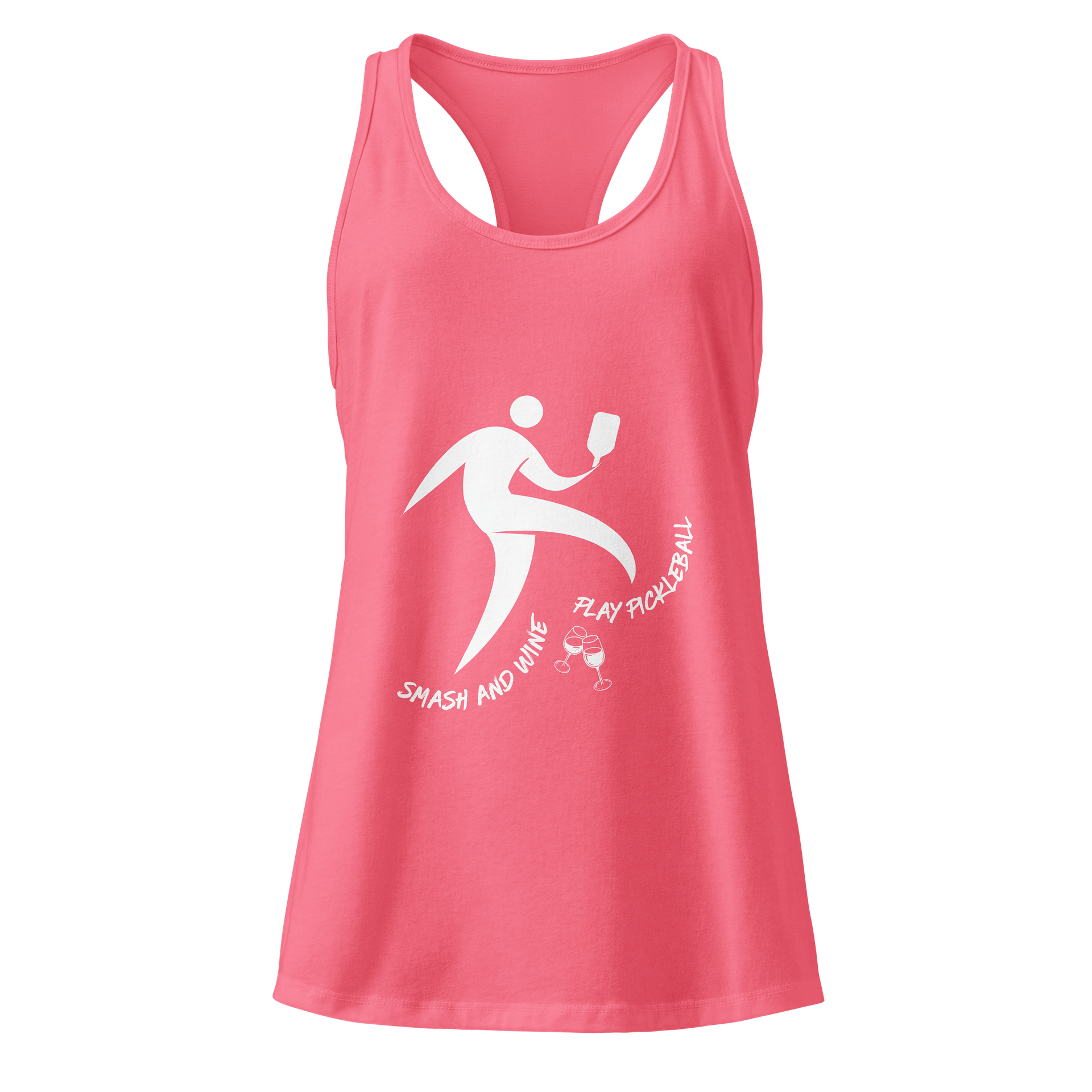 Smash and Wine, Play Pickleball Next Level Women's Racerback Tank Top product image (1)
