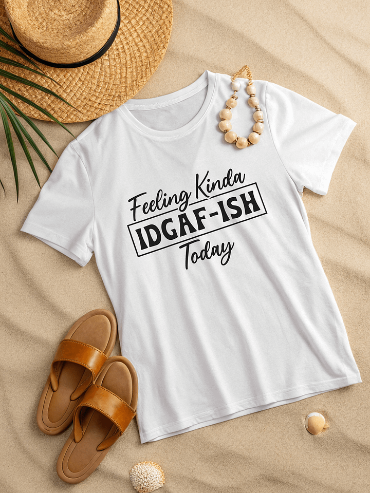 Feeling Kinda Idgaf Ish Today Women White T-Shirt product image (2)