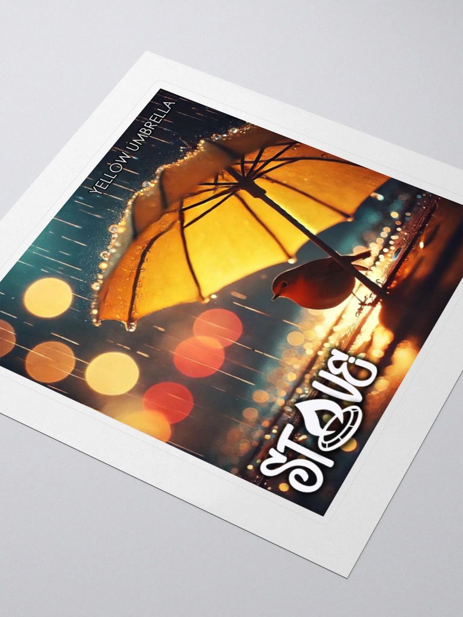 Yellow Umbrella Single Art Sticker product image (3)
