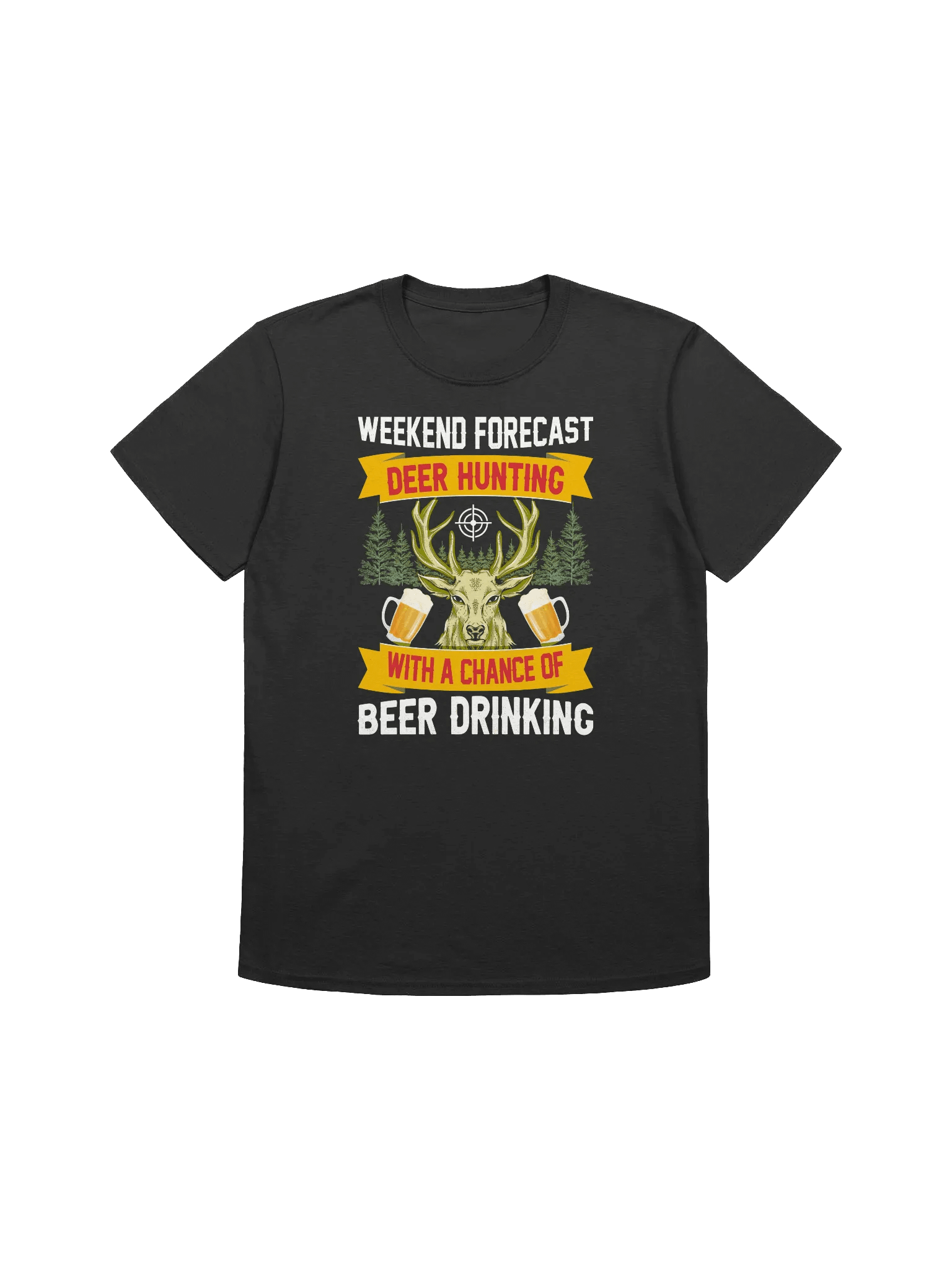Deer Hunting Beer - Funny Weekend Forecast Graphic T-Shirt product image (4)