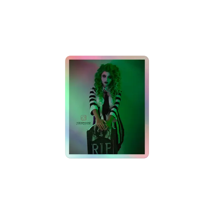 JuicyJinxs Beetlejuice Cosplay Holographic Sticker product image (1)