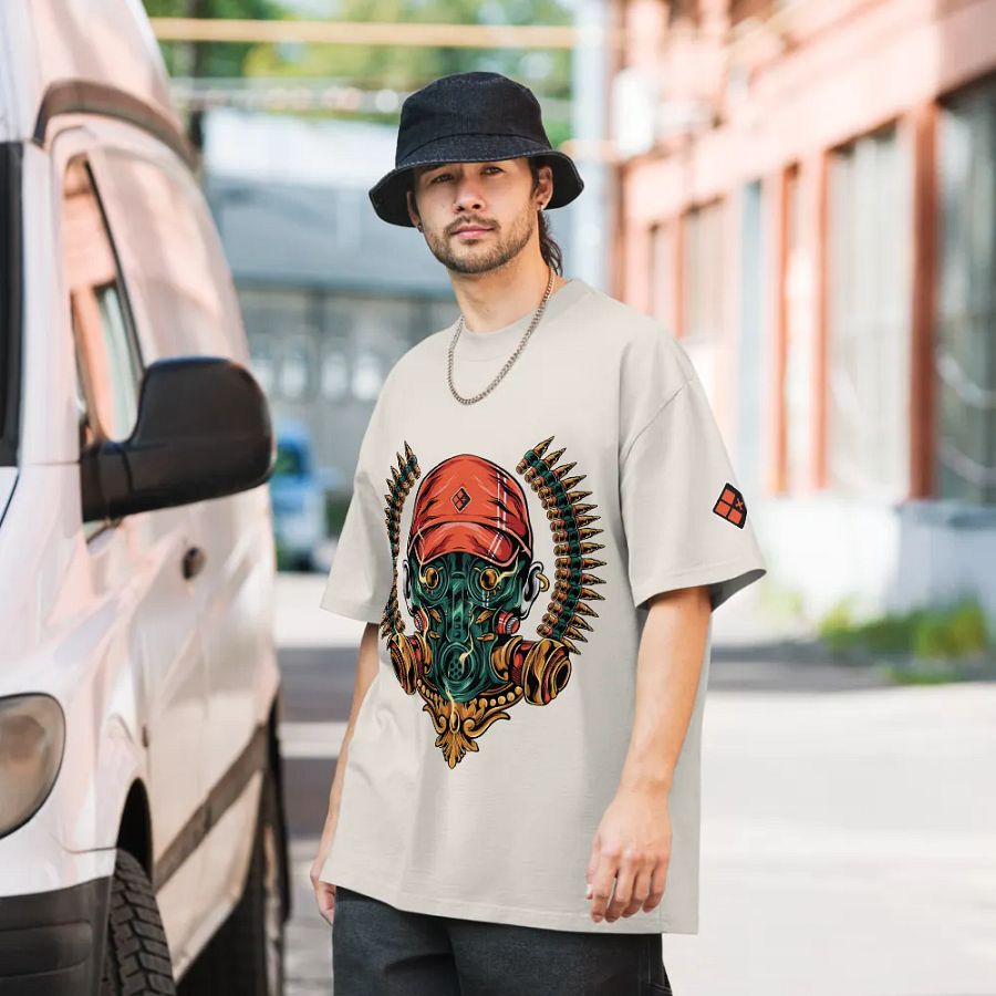 Oversized NEVER OUTGUNNED Tee product image (17)