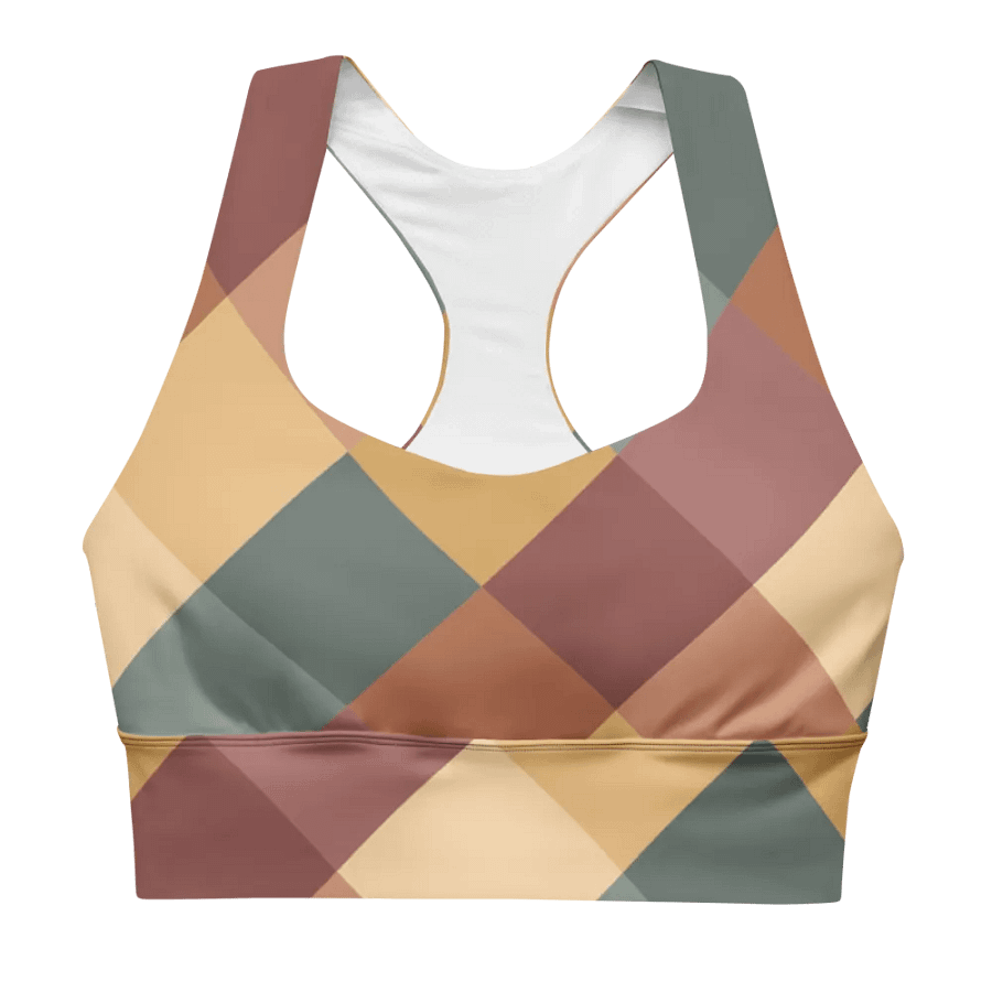 Abstract pastel geometric Longline Sports Bra product image (4)