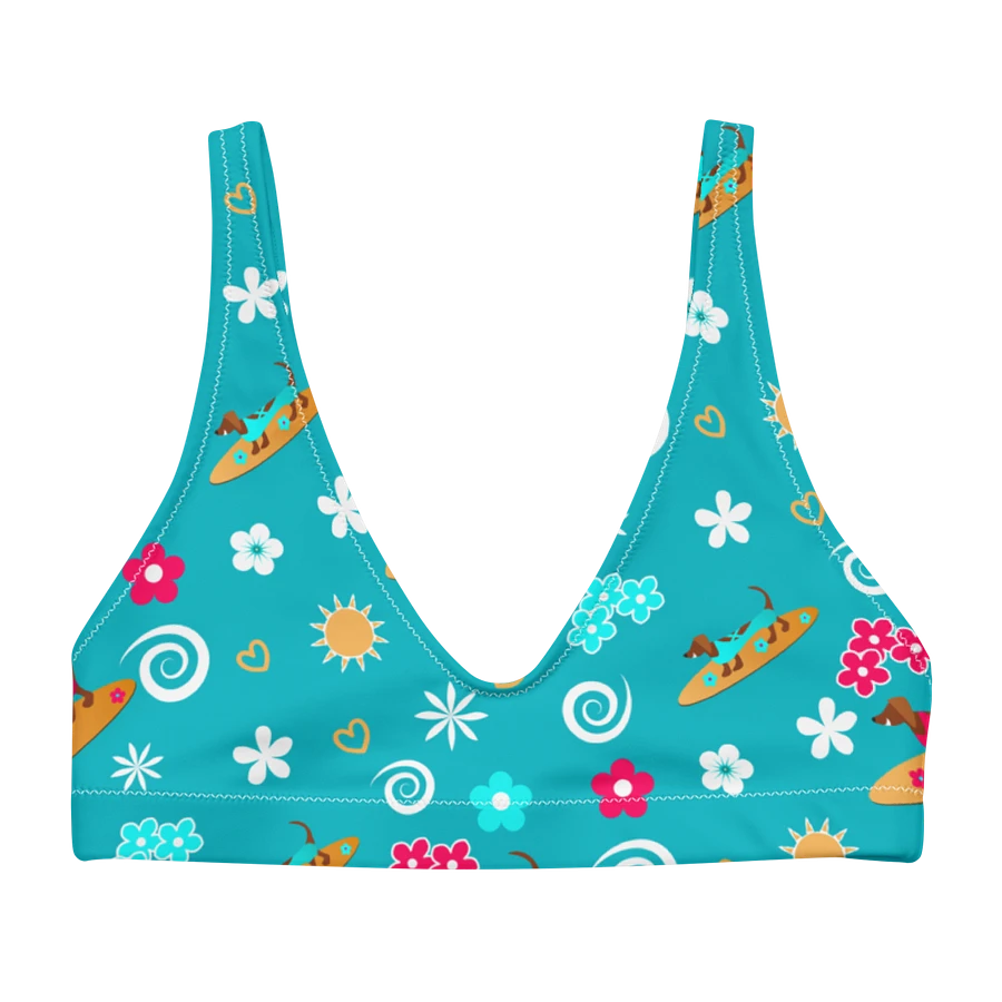 Surfing Dachshund Pattern Padded Bikini Top product image (4)