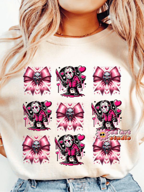 Horror Valentine Pink Coquette Bow PNG Design product image (2)