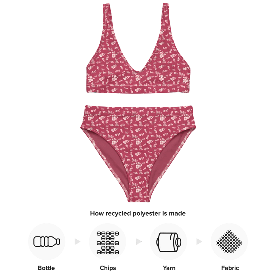 Cherry Blossoms on Magenta Two-Piece Eco-Green Bikini Swimsuit product image (6)