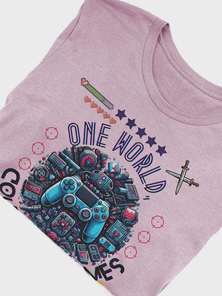 ONE WORLD, COUNTLESS GAMES, Gaming design -Bella+Canvas Supersoft T-Shirt product image (4)