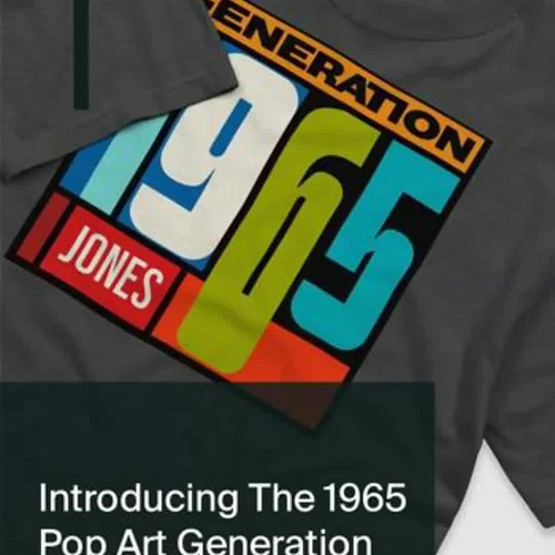 Step back in time with the edgy and artistic 1965 Pop Art Generation Jones Shirt! This cool tee features a vintage Gen Jones ...