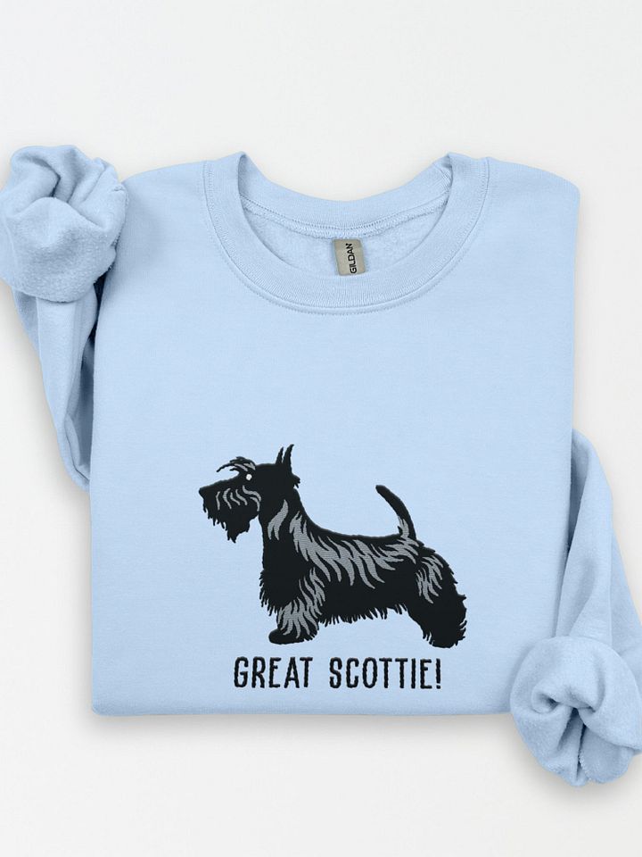 Great Scottie! Sweatshirt (Embroidered) of a Scottish Terrier(Black) product image (1)