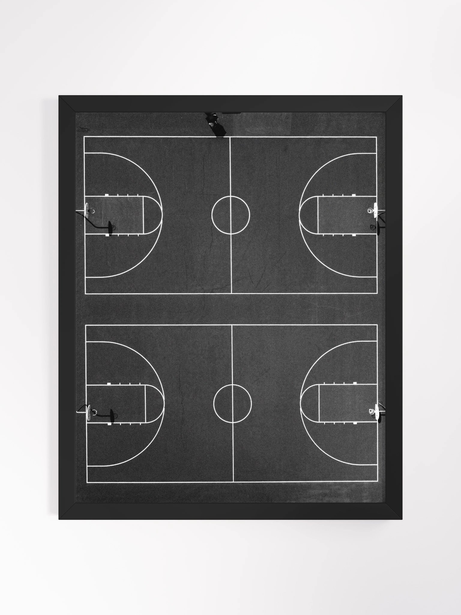 Aerial Basketball Court Photograph in High Quality, Modern, Black and White product image (1)