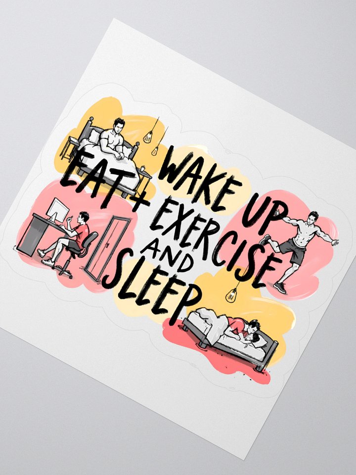 Daily Routine | Wake Up, Eat, Exercise, Sleep Art Sticker product image (4)