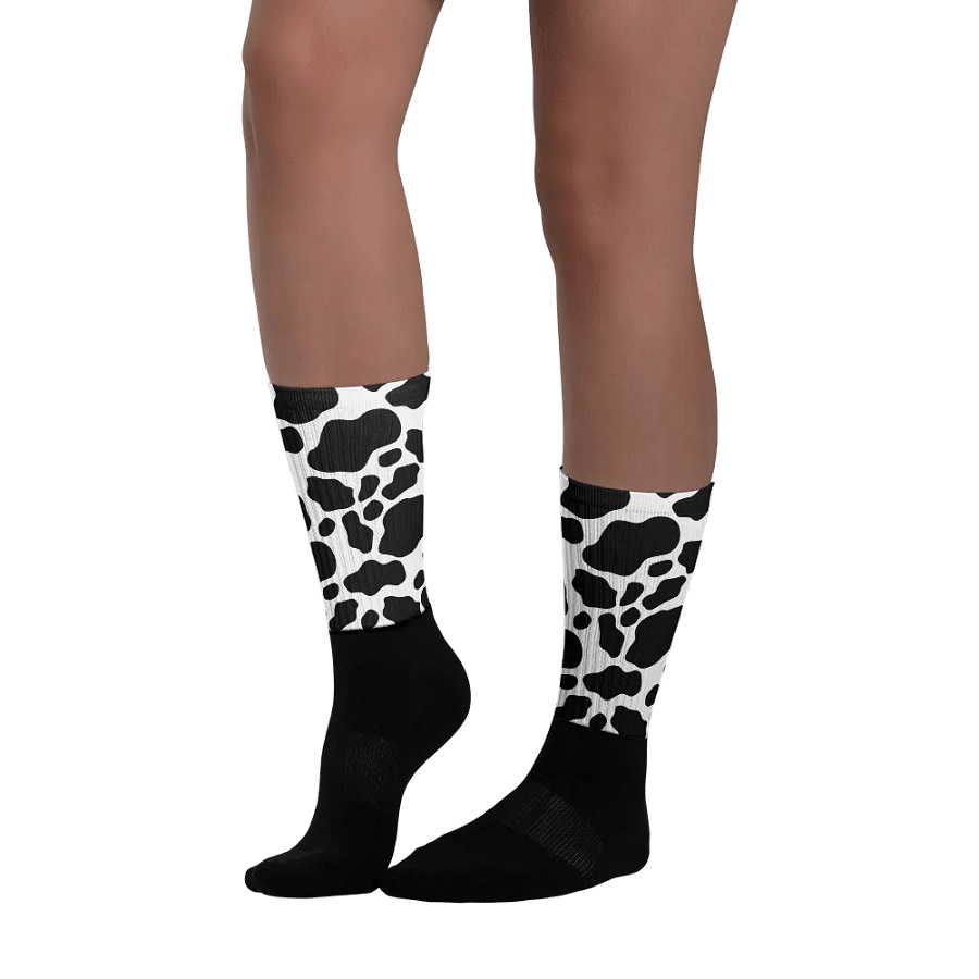 Cow Print Socks - Black & White product image (4)
