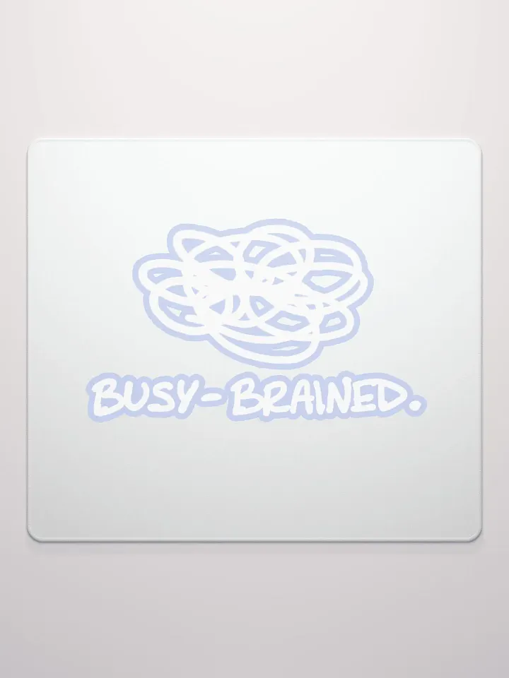 BUSY-BRAINED (lined design, #BDCAEF) mouse pad product image (2)