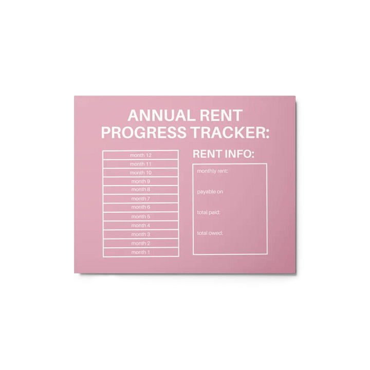 ANNUAL RENT TRACKER (white design 8) product image (1)