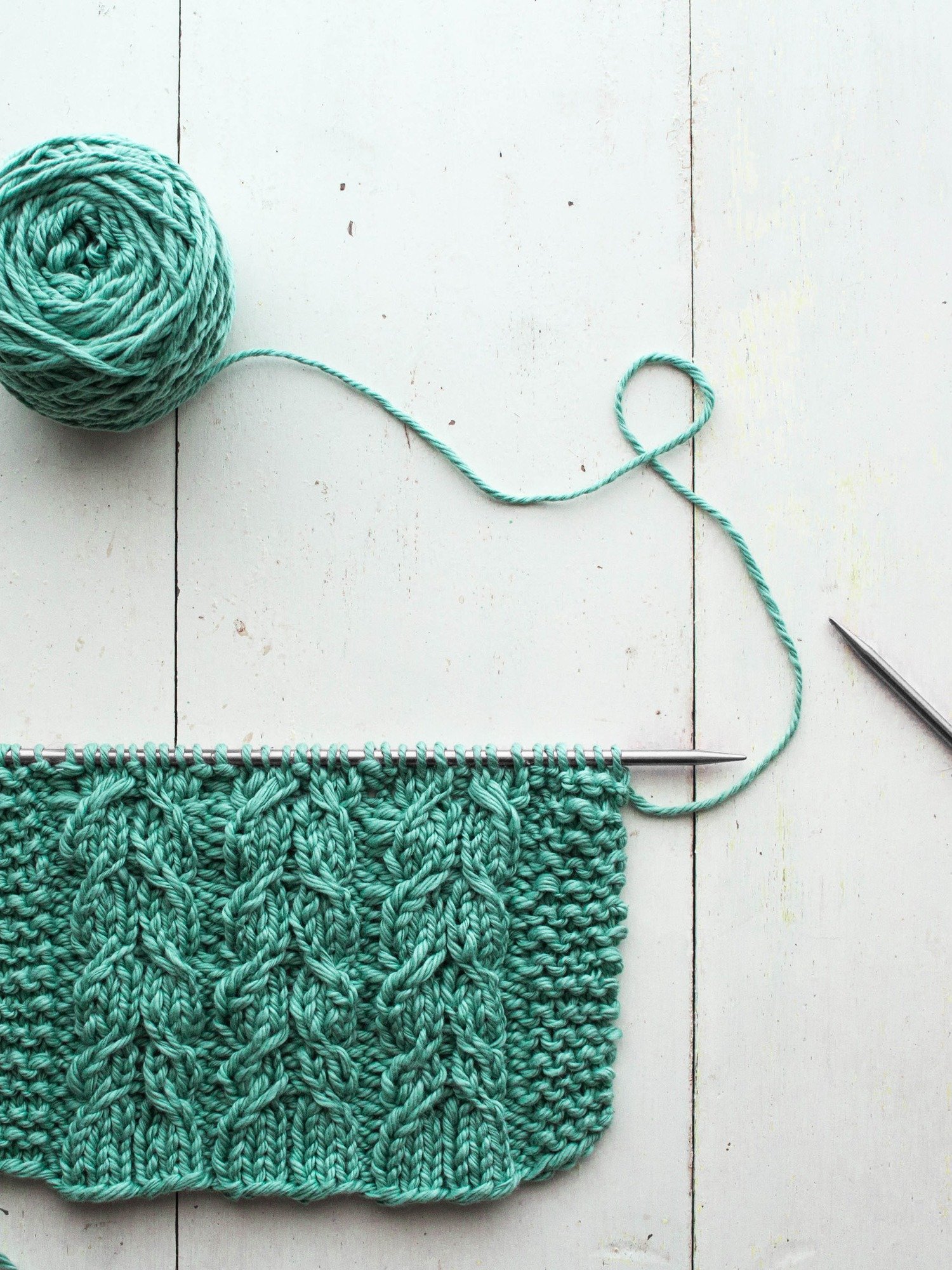 Twin Cables Dishcloth Knitting Pattern - Jovial product image (1)