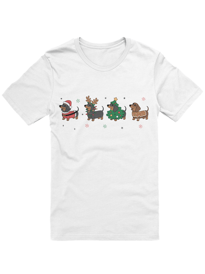 Christmas Dachshund Squad T-Shirt – Santa, Reindeer, Tree & Gingerbread Wiener Dogs product image (1)