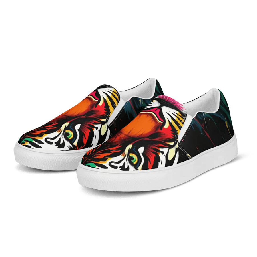 Women's pop art Tiger premium canvas Slip-On shoes product image (3)