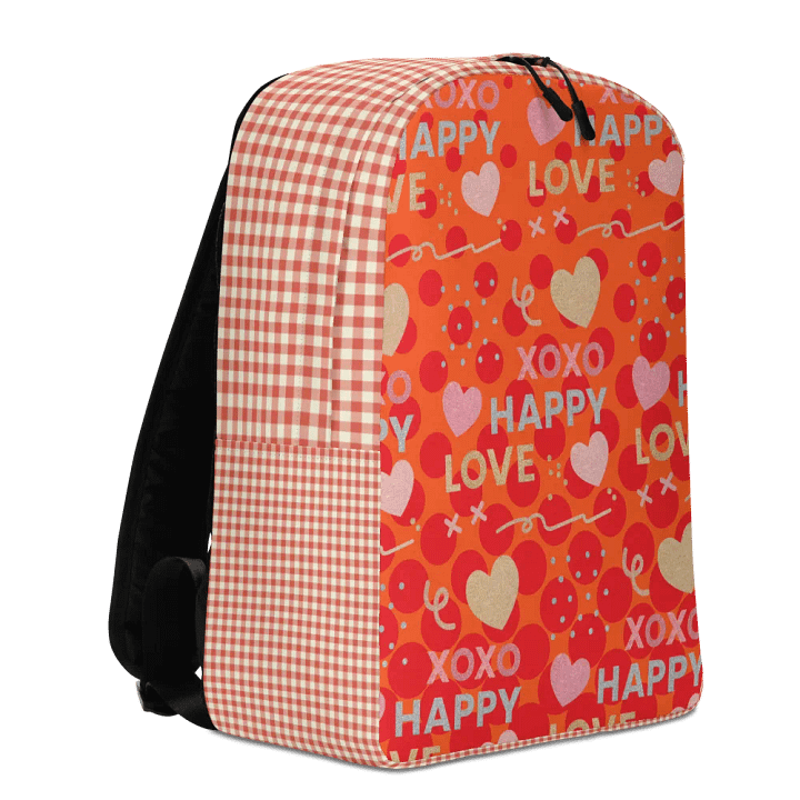 XOXO, HAPPY, LOVE Orange Circle/Gingham Backpack product image (2)