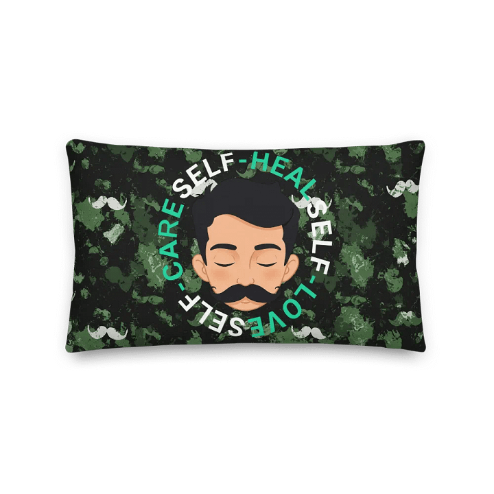 Self Heal, Self Love, Self Care Mustache Camo Decorative Pillow product image (2)