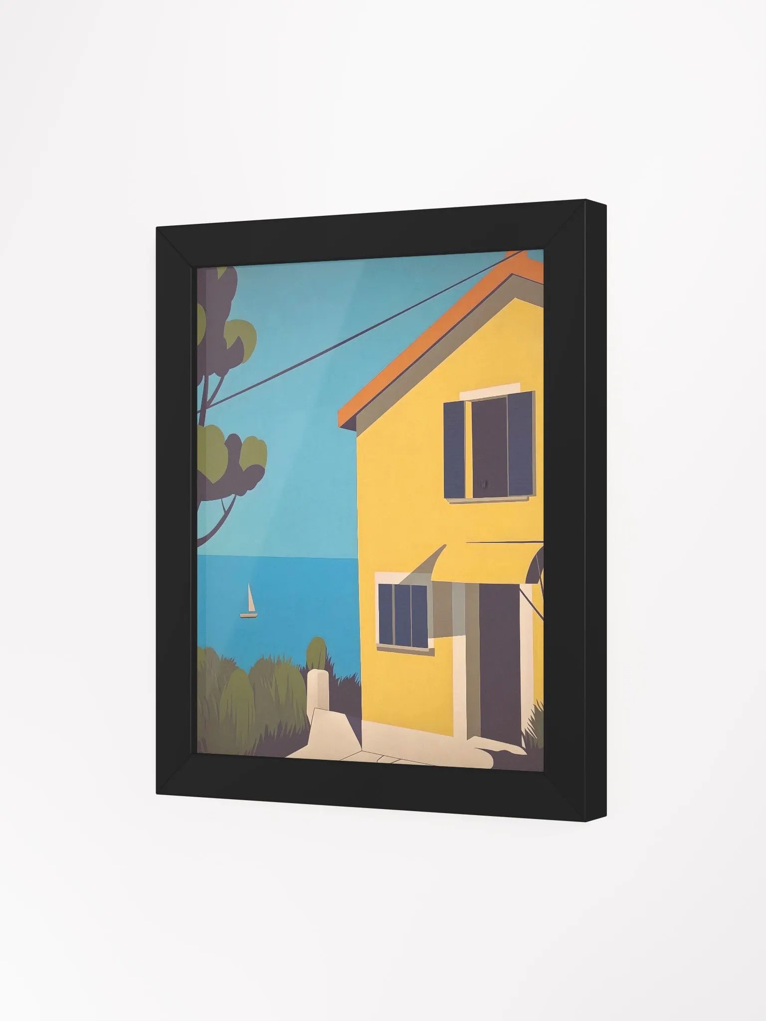 Framed Poster of a Yellow House product image (3)