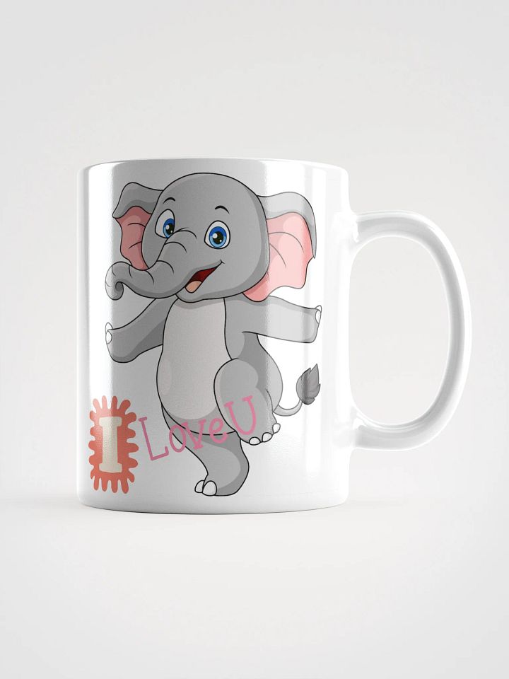 White Glossy Mug Elephant product image (1)