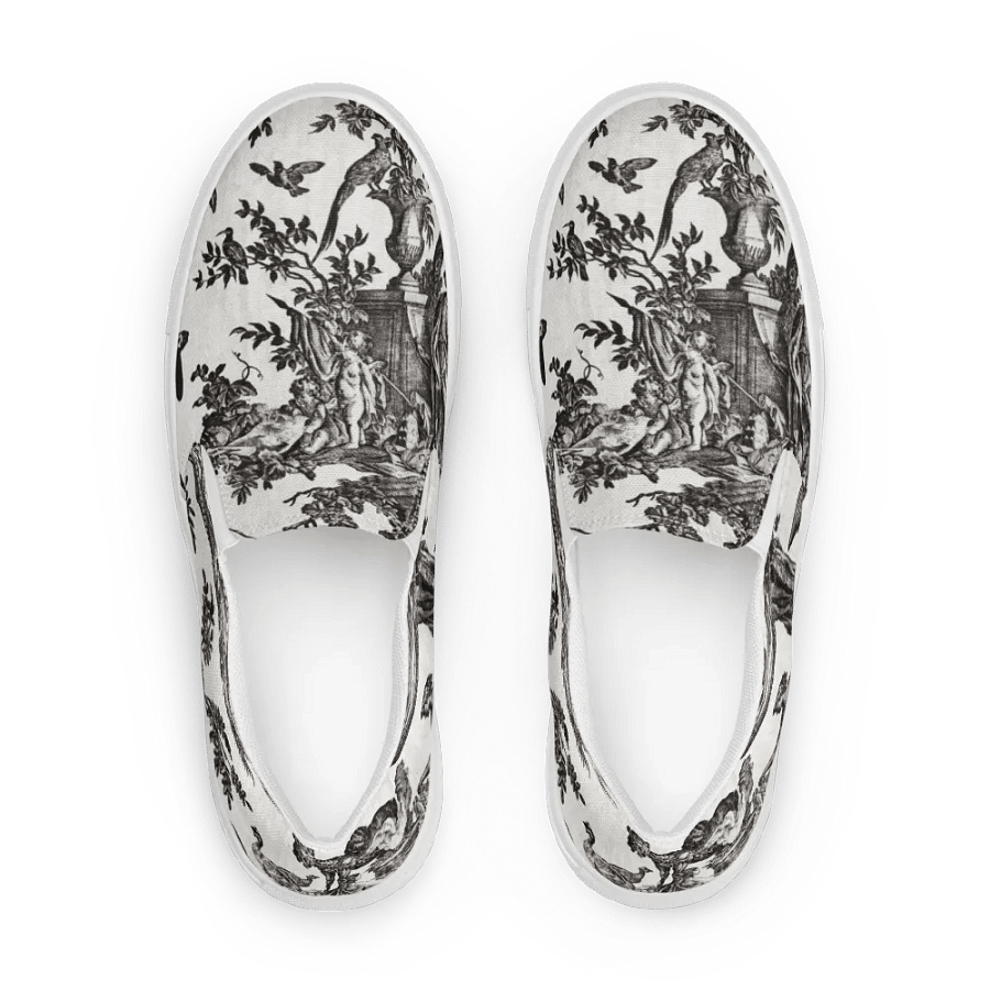 Serene Toile de Jouy Men's Slip-On Canvas Shoes product image (1)