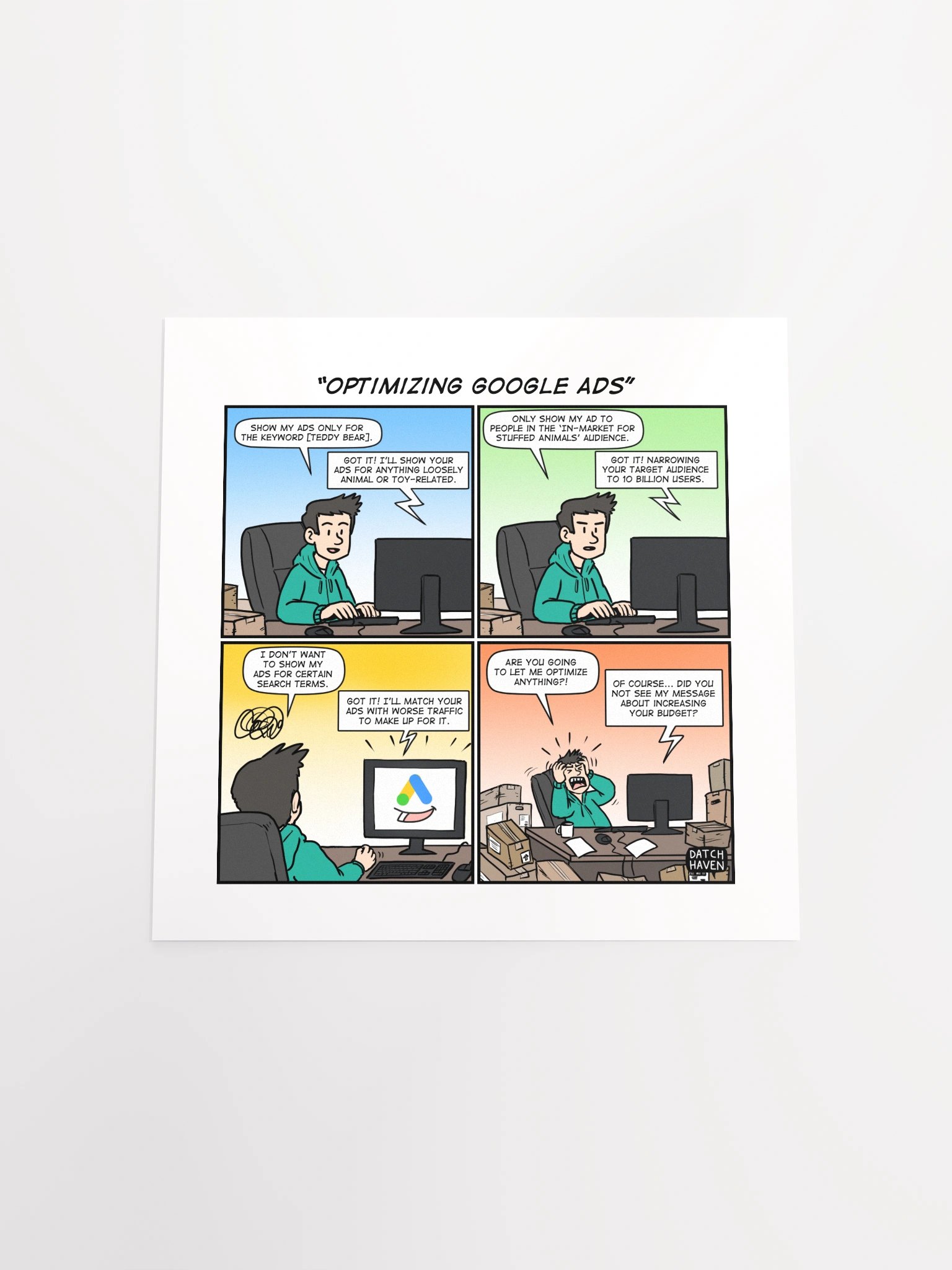 "Optimizing Google Ads" poster (square) product image (17)