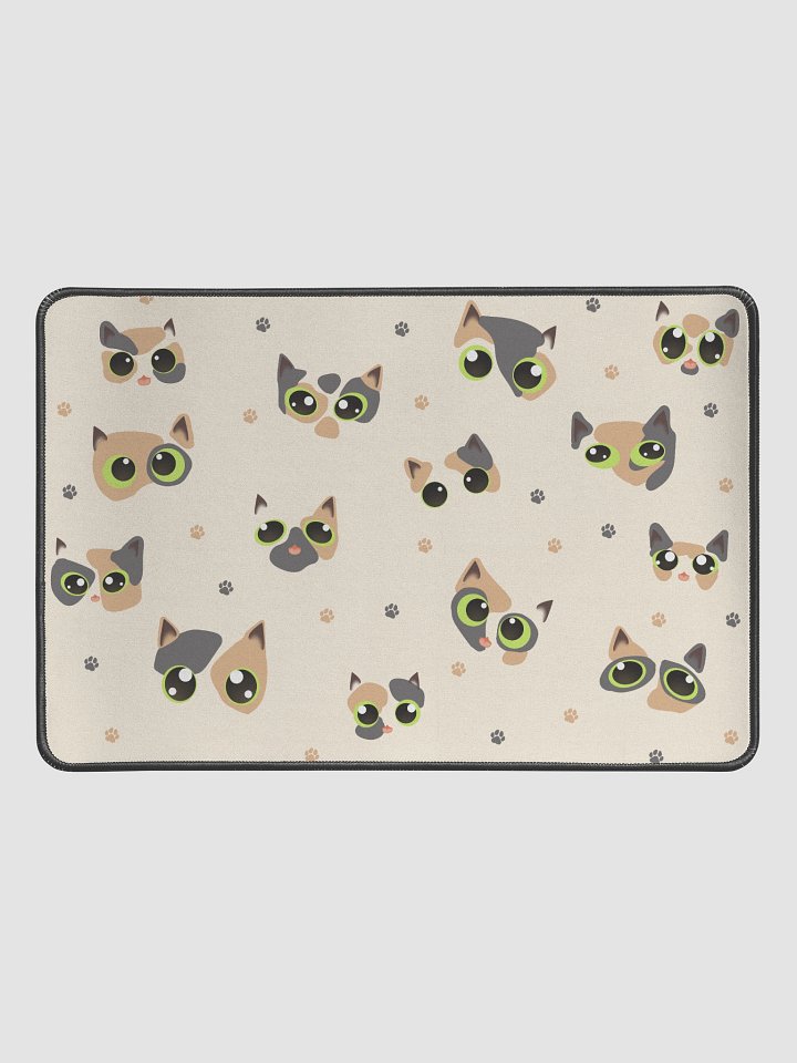Cute Calico Cat Faces (Green Eyes) Desk Mat 12" x 18" product image (1)