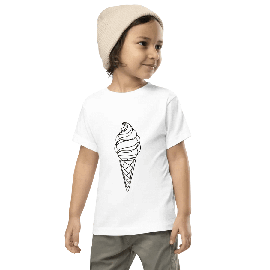Sweet Summer Vibes: Ice Cream Line Art Toddler T-Shirt product image (27)
