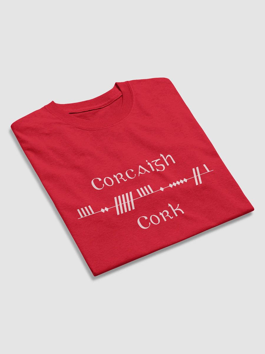 Cork/Corcaigh Scholastic style Ogham Red Printed T-shirt product image (3)