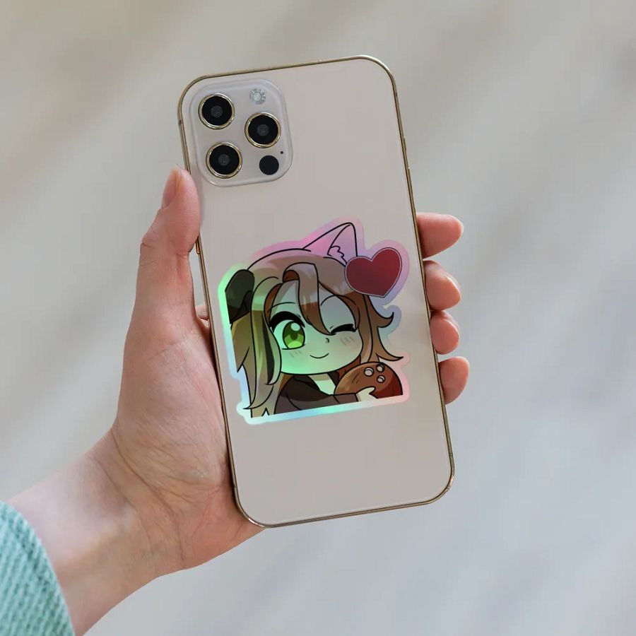 coconut love emote holographic sticker product image (6)