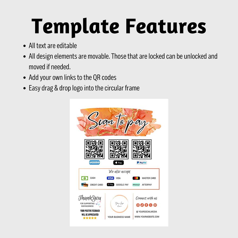 Alani - Scan To Pay QR Code Sign Template product image (5)