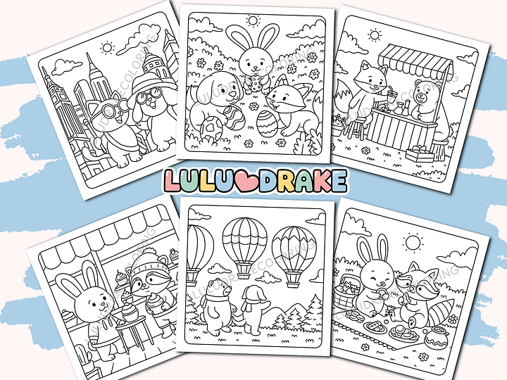 Fuzzy Buddies Cute & Cozy Coloring eBook, 50 Pages ★ DIGITAL ★ product image (2)