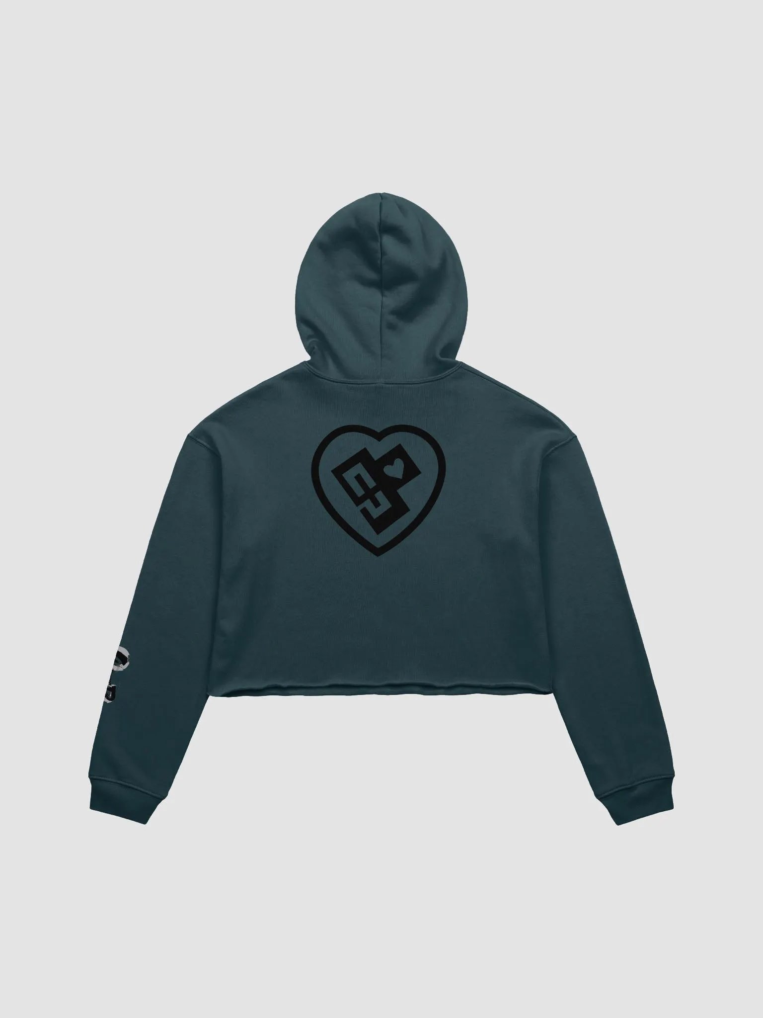OptimusProcrastinus HeartChip in Heart Cropped Hoodie (Black) product image (2)
