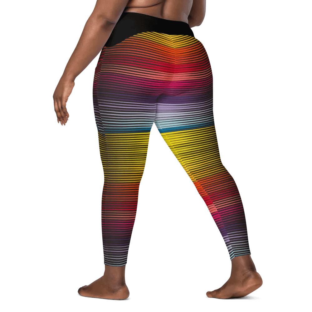 Sunset Mirage Crossover Leggings with Pockets product image (3)