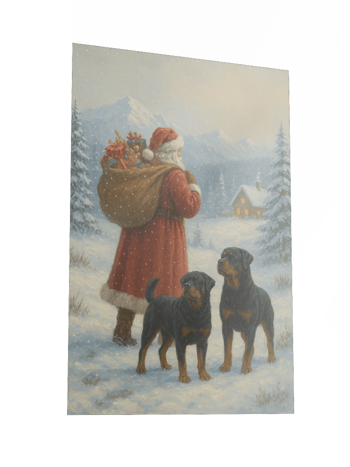 Snowy Santa Claus & Rottweilers Poster product image (5)