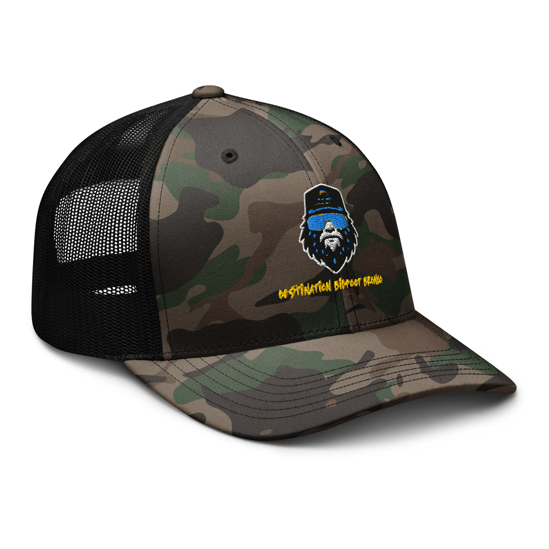 Destination Bigfoot Bronco Bigfoot Logo Camouflage Trucker Hat (Multiple Camouflage Options) product image (6)