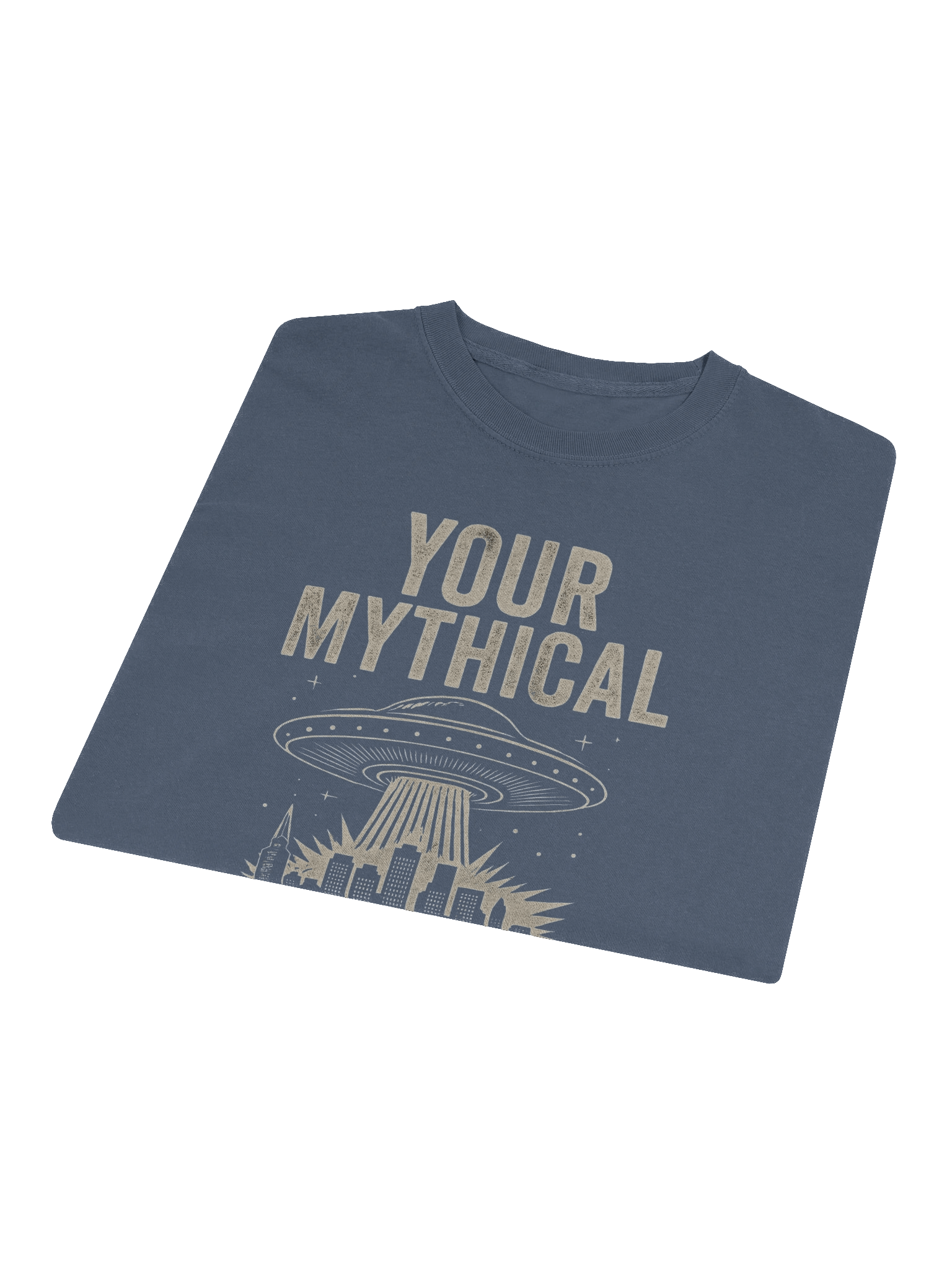"Your Mythical Space Daddy" Long Sleeve Shirt – Dark Sci-Fi Cityscape Graphic Long Sleeve Tee | Funny Sarcastic Alien Humor Long Sleeve Shirt product image (1)