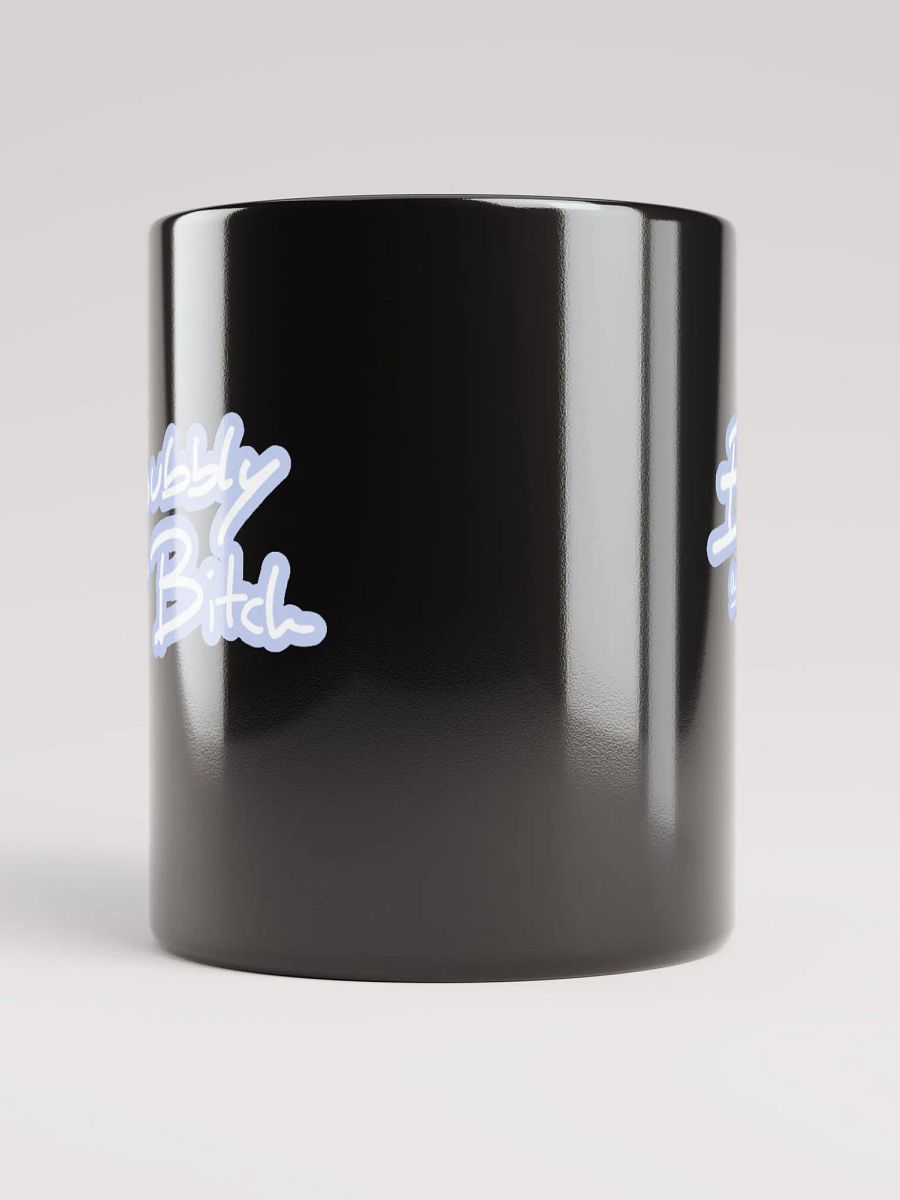 Bubbly and a B*tch (lined design, #BDCAEF) glossy black mug product image (3)