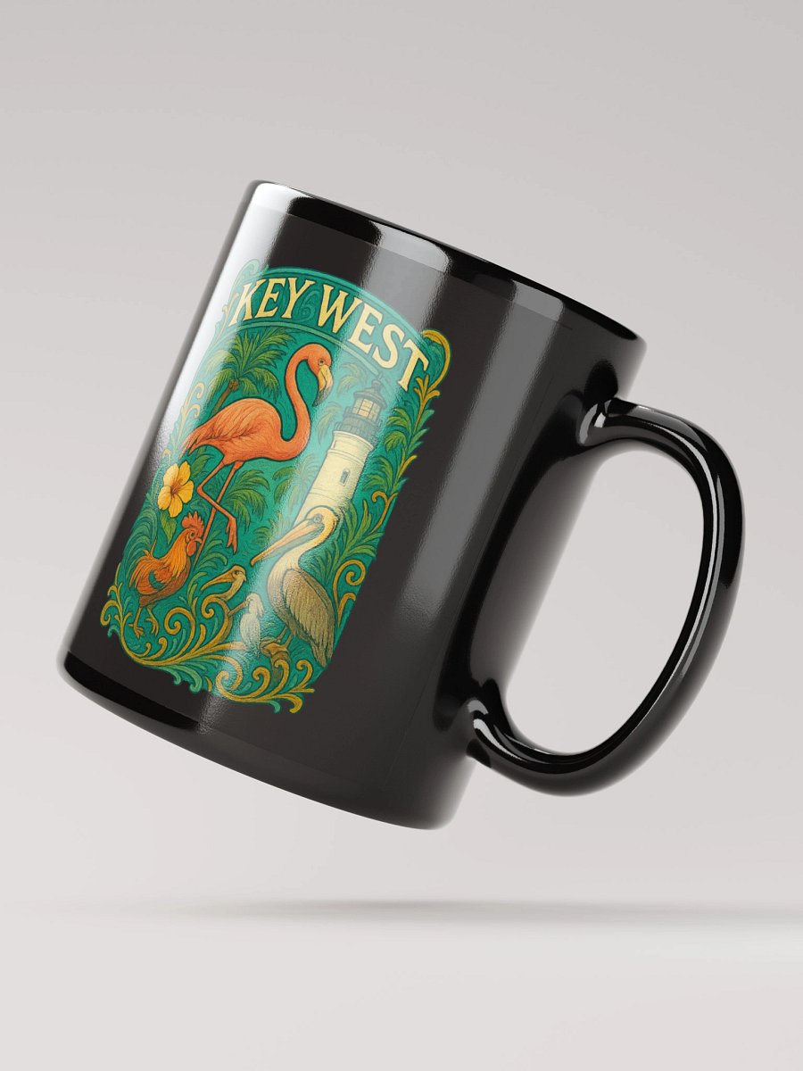 Key West Tropical Mug with Flamingo, Pelican, Rooster, Lighthouse, and Hibiscus product image (2)