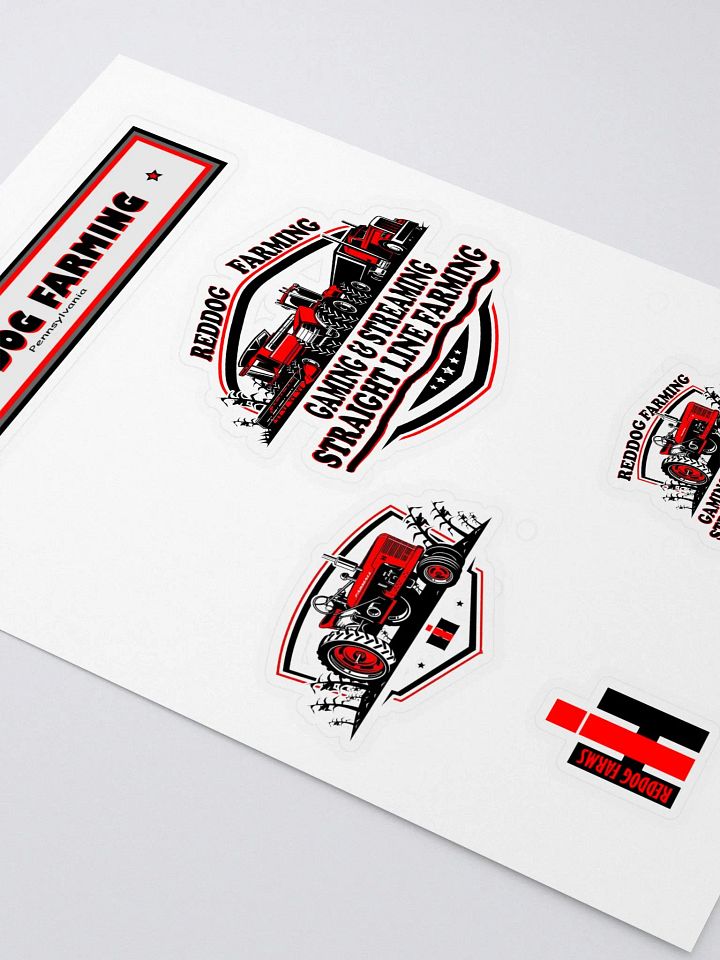 Kiss Cut Sticker Sheet with Custom Background with reddog farming logo product image (2)