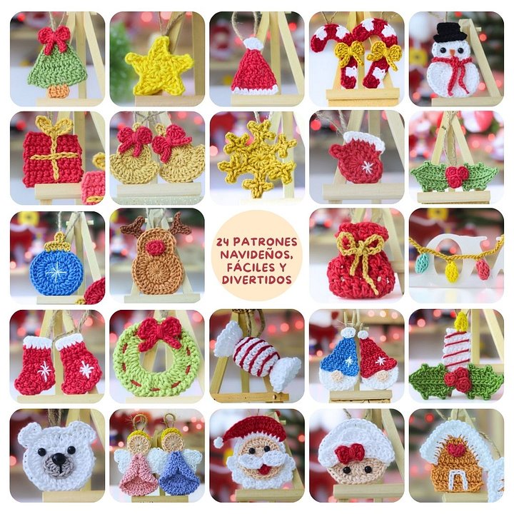 Mega Pack de Patrones de Crochet para Calendario de Adviento | 24 Adornos Navideños Mini Amigurumi Fáciles (Descarga Instantánea) product image (2)