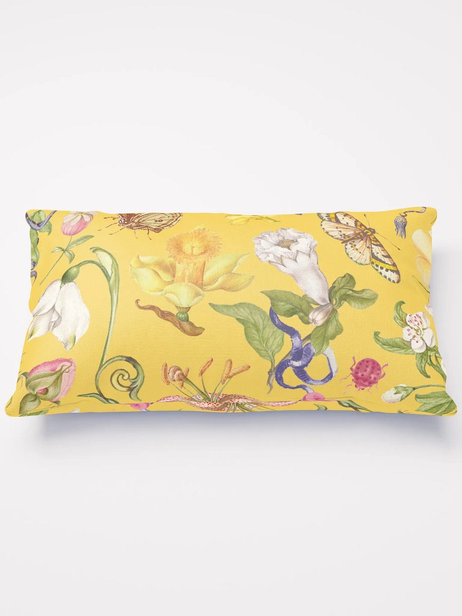 Exotic Blooming Floral Butterfly Yellow Pillow product image (5)