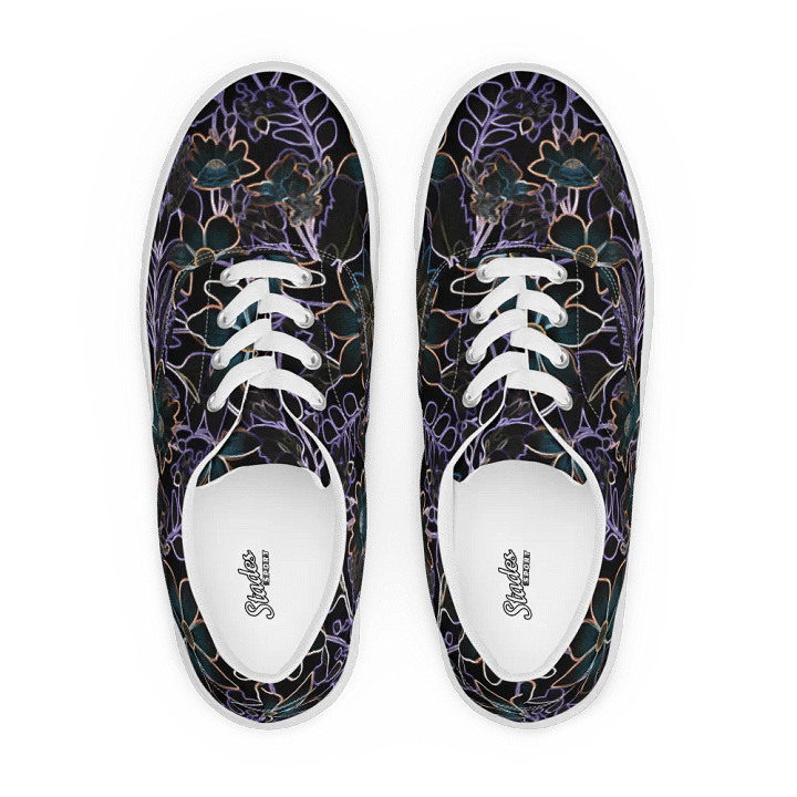 Trippy Dark Florals/Women's Lace-Up Canvas Shoes by Allcolor product image (1)