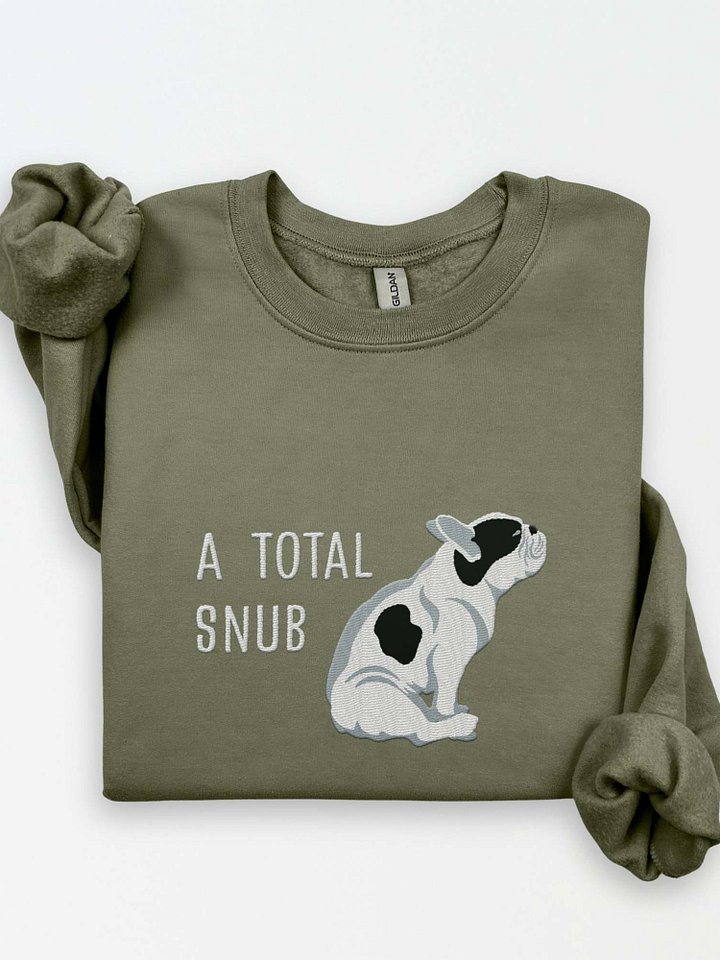 A Total Snub Sweatshirt (Embroidered) of a French Bulldog(Pied Black) product image (1)