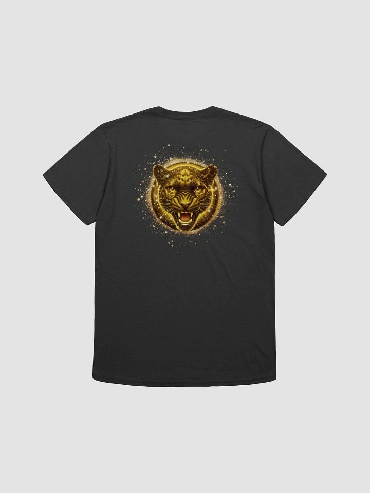 Glitter Gold Black jaguar Badge Design (Unisex Black T-Shirt) product image (2)