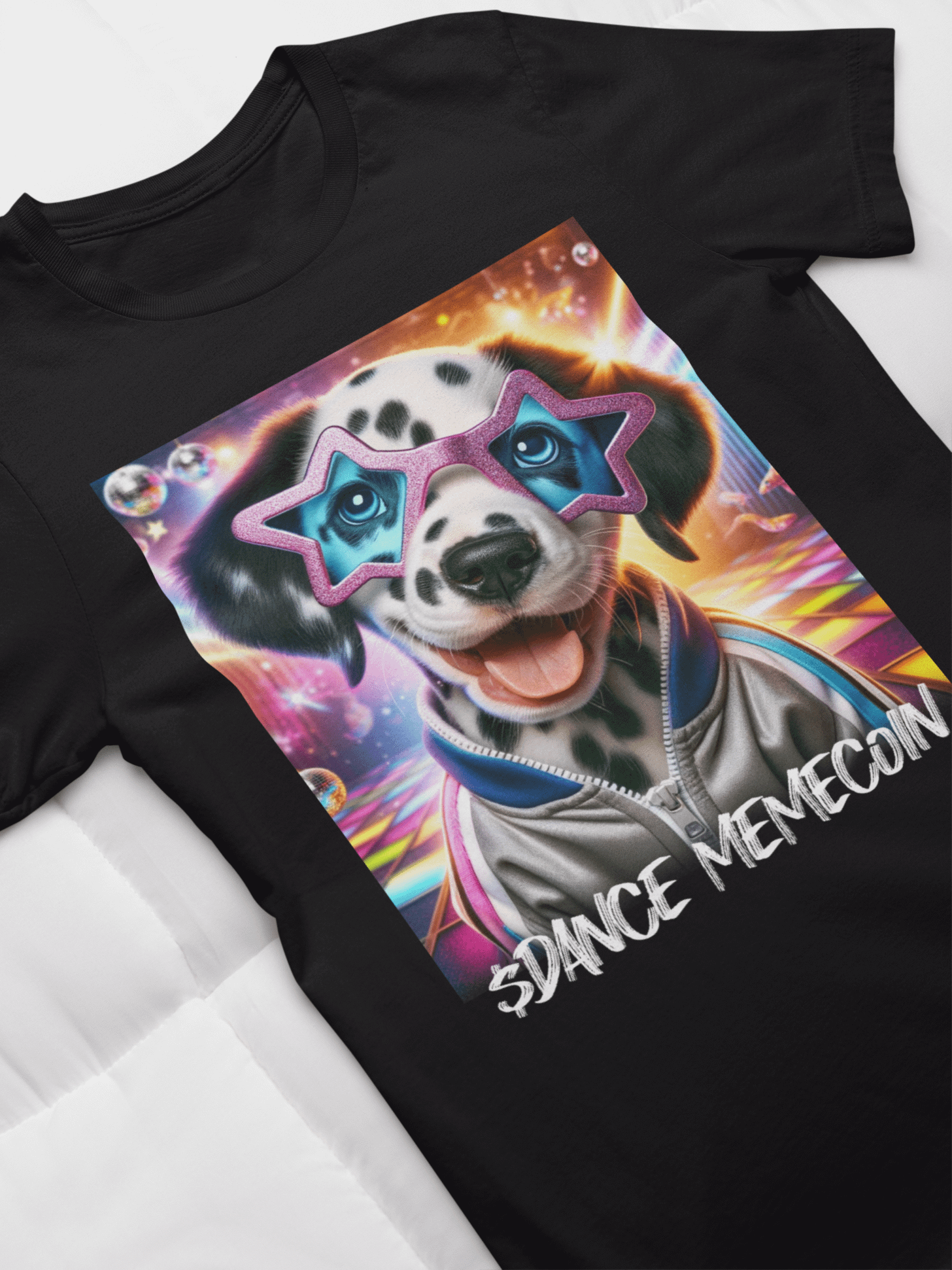 PARTY PUPPY - DANCE MEMECOIN - PREMIUM TEE - BLACK product image (1)