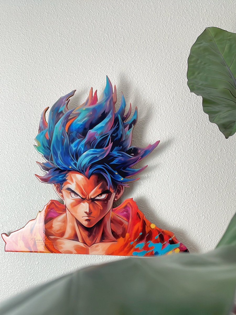 Goku Wall Art | 2x2ft Anime Resin Wall Decor | Handcrafted Wood & Resin Goku Illustration | Dragon Ball Fan Art for Home or Office product image (3)