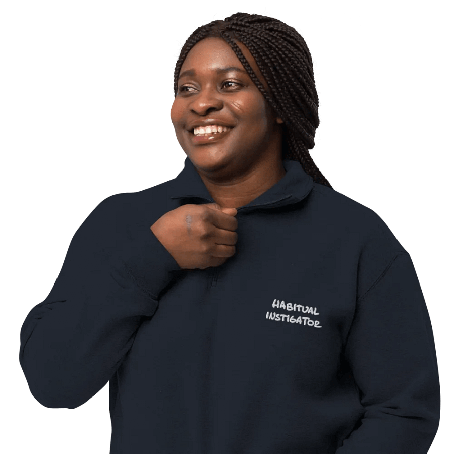 HABITUAL INSTIGATOR (white) embroidered quarter zip product image (13)