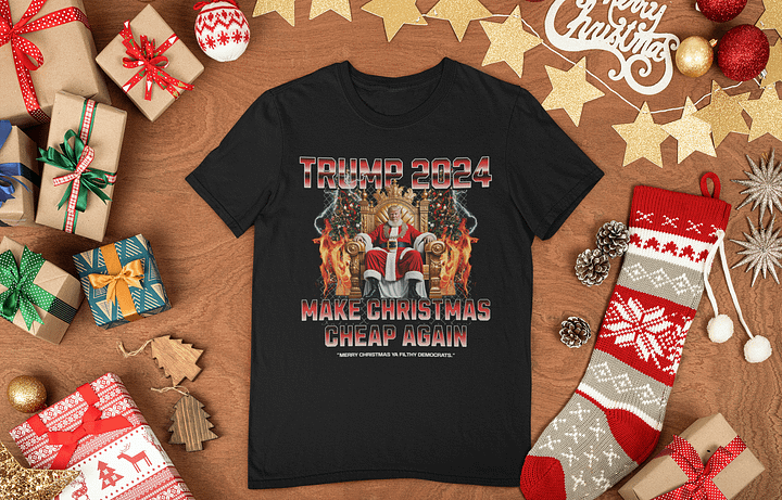 Trump 2024 Make Christmas Cheap Again Funny Unisex T-shirt product image (1)